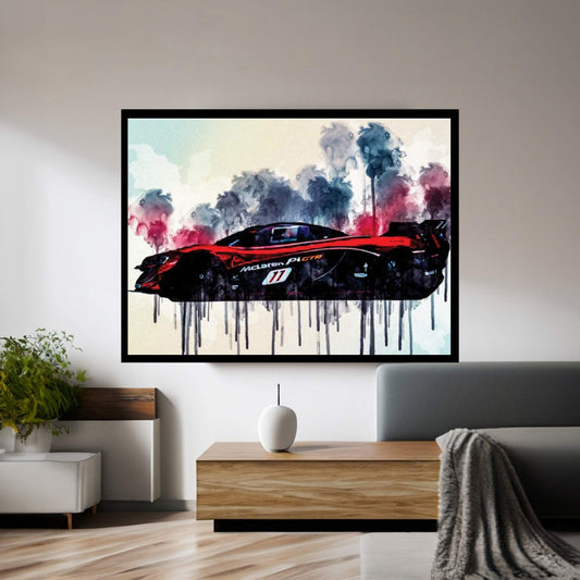 Mclaren P1 Gtr 2021 Side View Exterior Hypercar Tuning P1 British Sports Cars Canvas Wall Art - Y Canvas