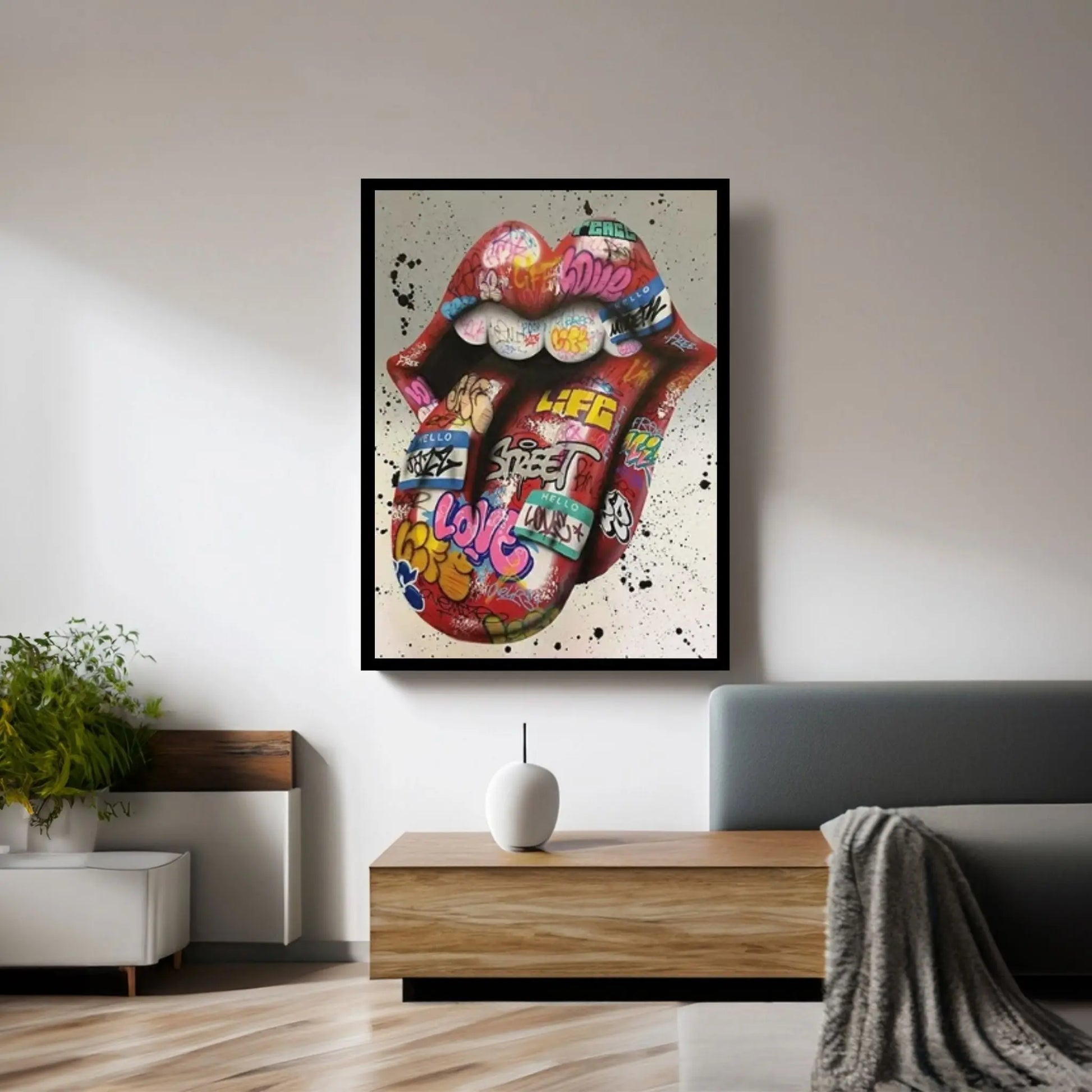 Street Graffiti Kissing Canvas Wall Art Print Painting Posters And Prints Abstract Picture Wall Art Banksy Wall Art - Y Canvas