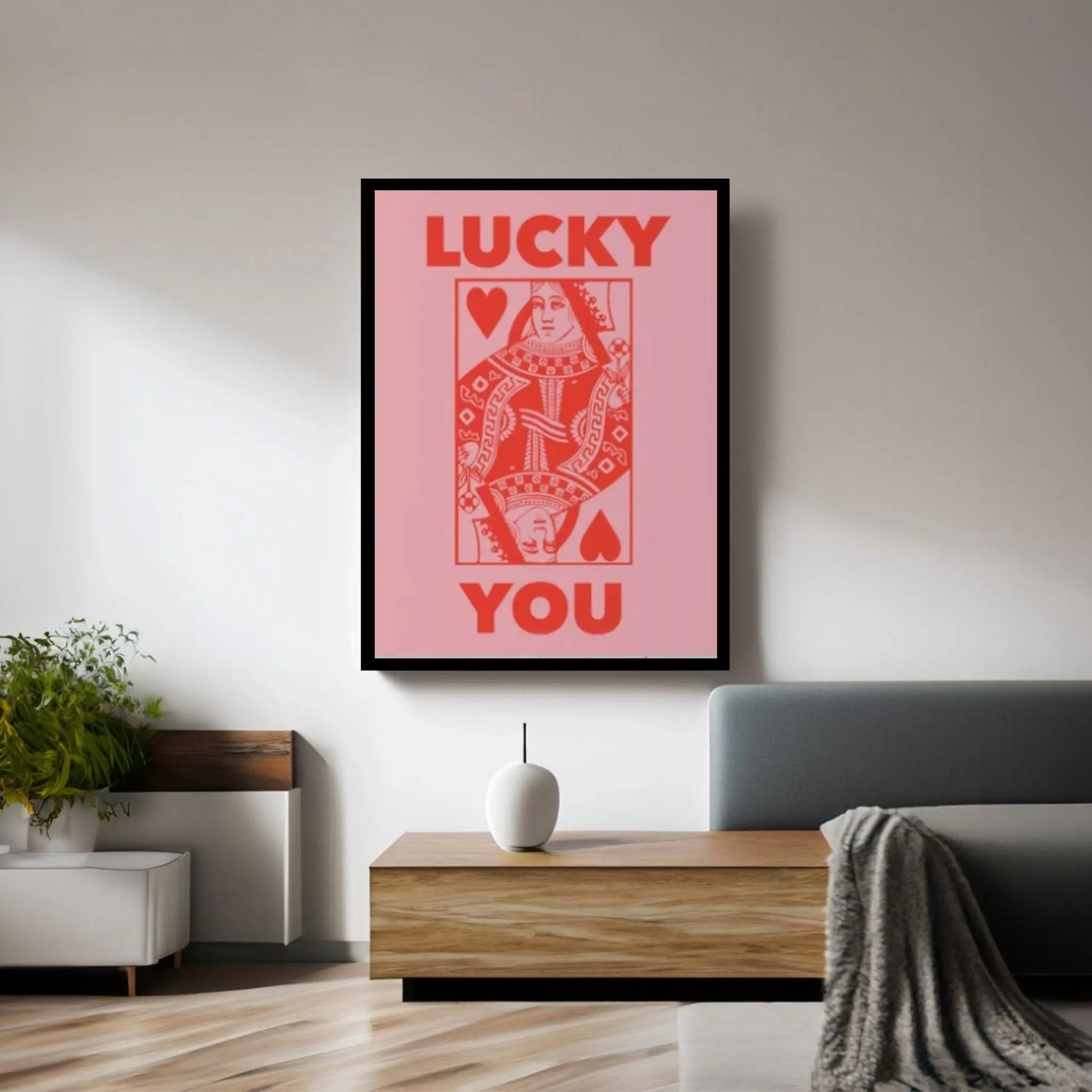 Trendy Retro wall art, Lucky You Canvas Wall Art Print, Trendy Wall Art - Y Canvas