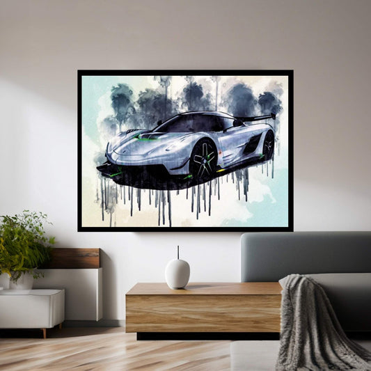 Koenigsegg Jesko 2020 Hypercar Front View New Luxury Supercar Canvas Wall Art - Y Canvas