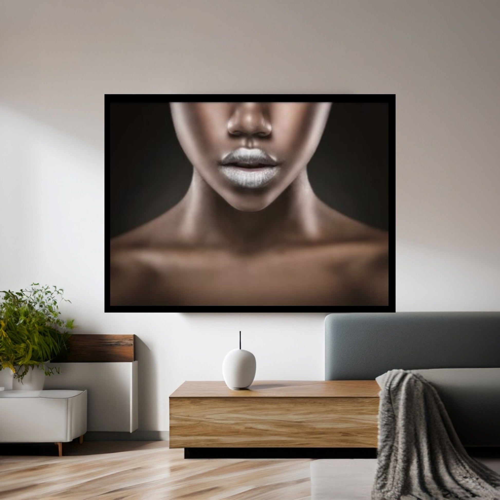 African Art Wall Decor, African Woman Makeup Wall Art, Abstract Canvas Art - Y Canvas