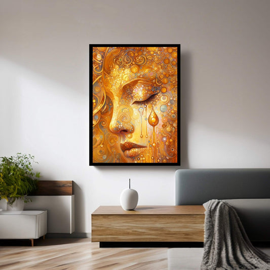 The Golden Tears Gustav Klimt Modern Abstract Reproduction Canvas Wall Art - Y Canvas