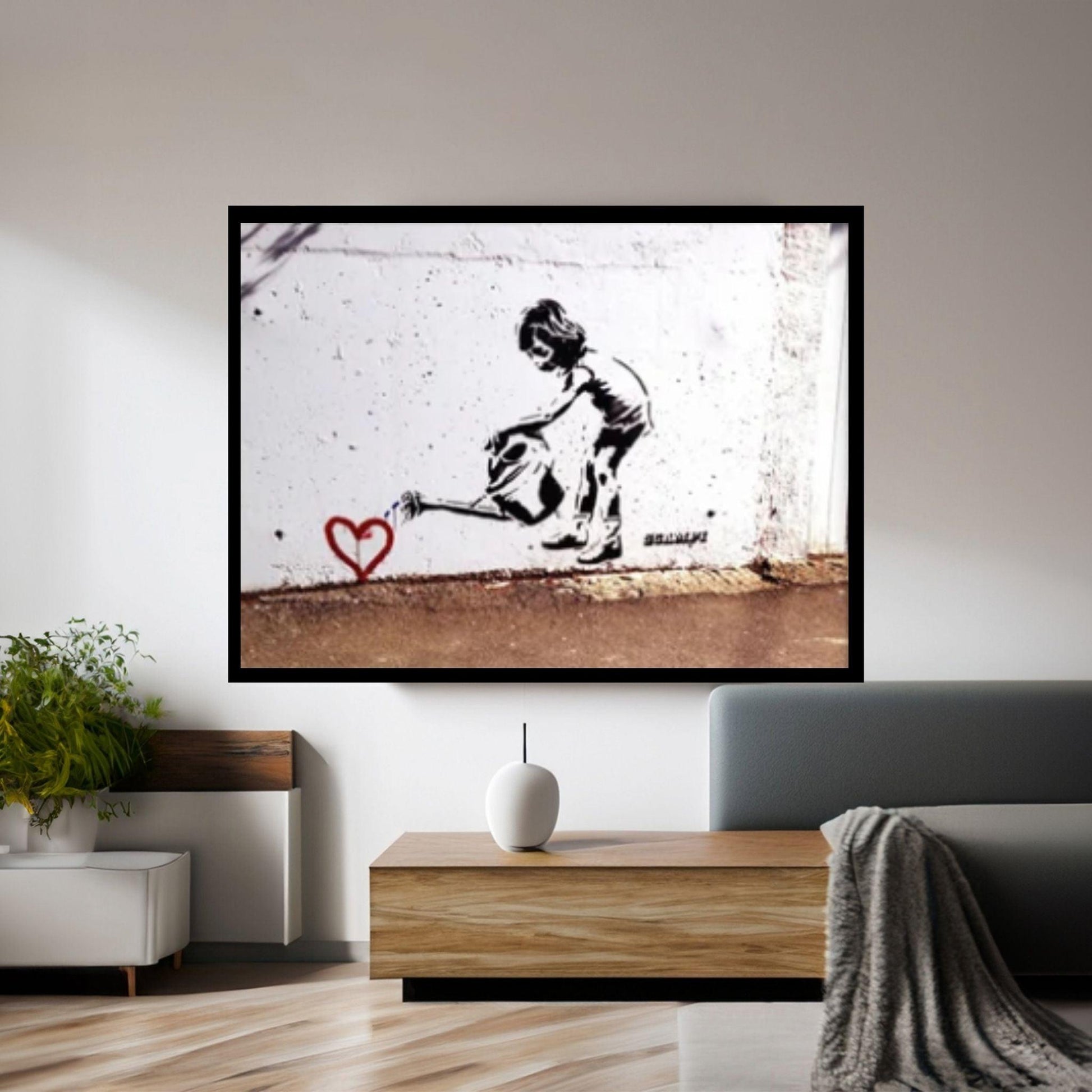 Banksy Street Art Canvas Wall Art / Banksy Planting Love Street Art Poster Canvas - Y Canvas