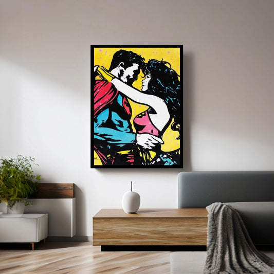 When A Superman Loves A Wonder Woman Canvas Wall Art - Y Canvas