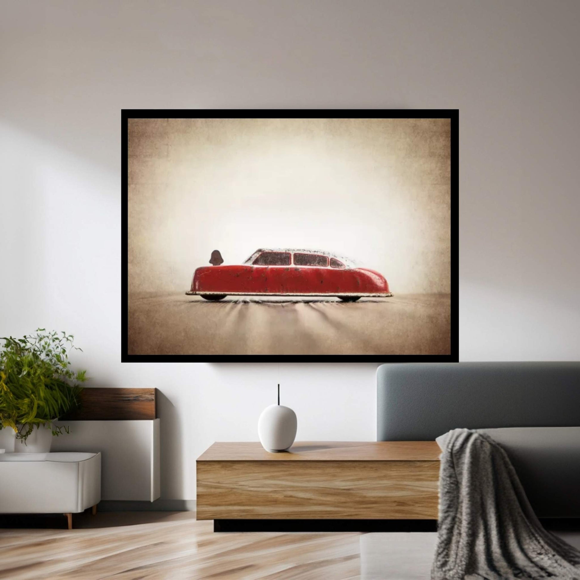 ARGO Red And White Canvas Wall Art - Y Canvas