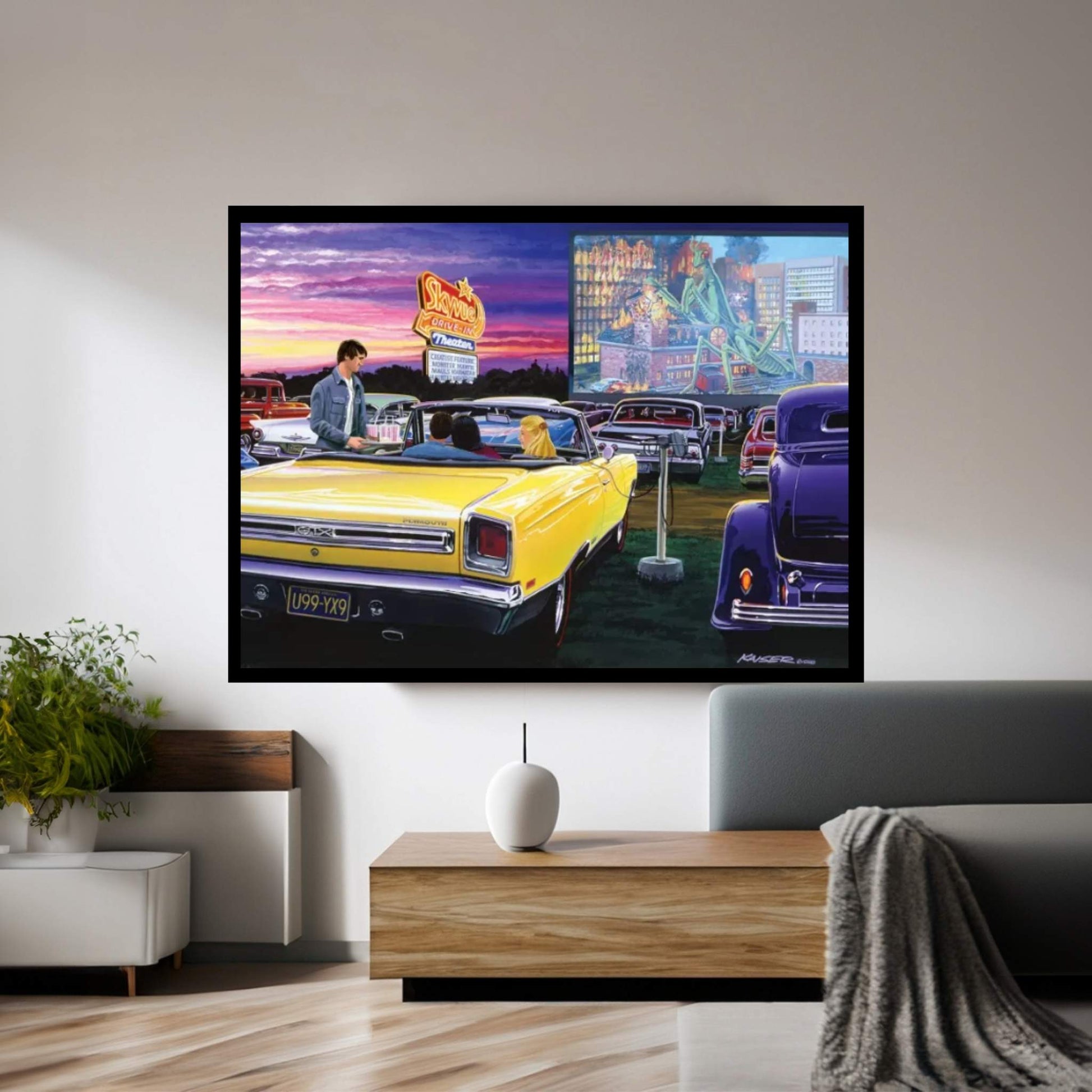 Sky View Drive-In Canvas Wall Art - Y Canvas