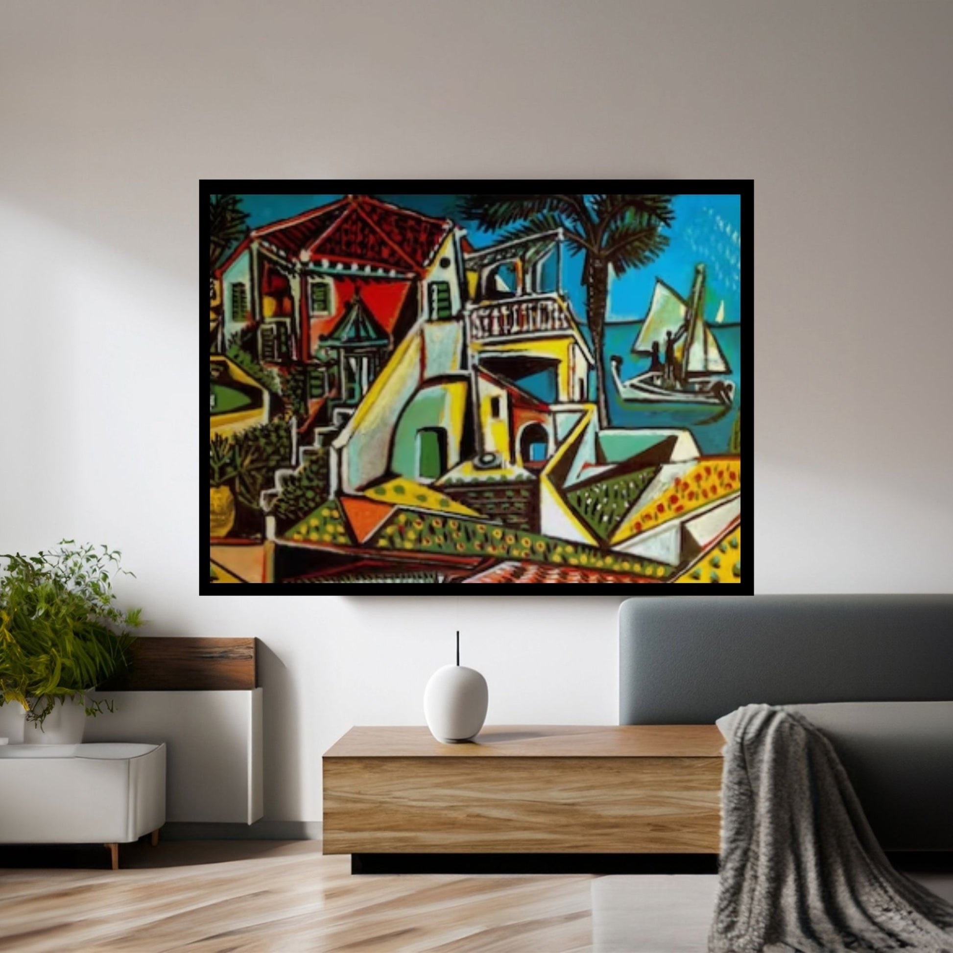 Picasso Mediterranean Landscape Masterpiece Wall Art, Cubism, Surrealism - Y Canvas