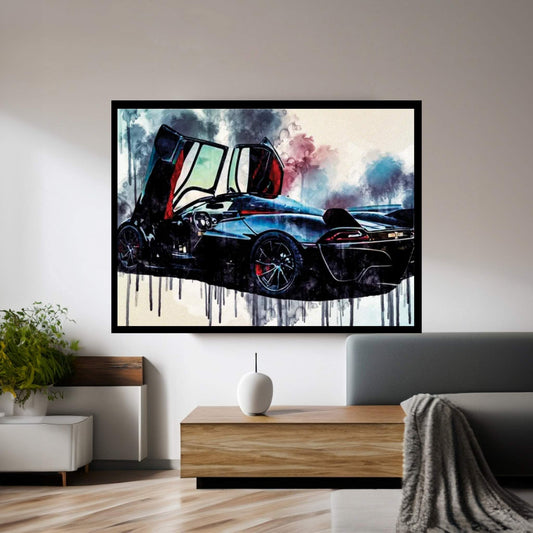 2020 SSC Tuatara Rear View Luxury Hypercar New Black Ssc Tuatara Sports Canvas Wall Art - Y Canvas