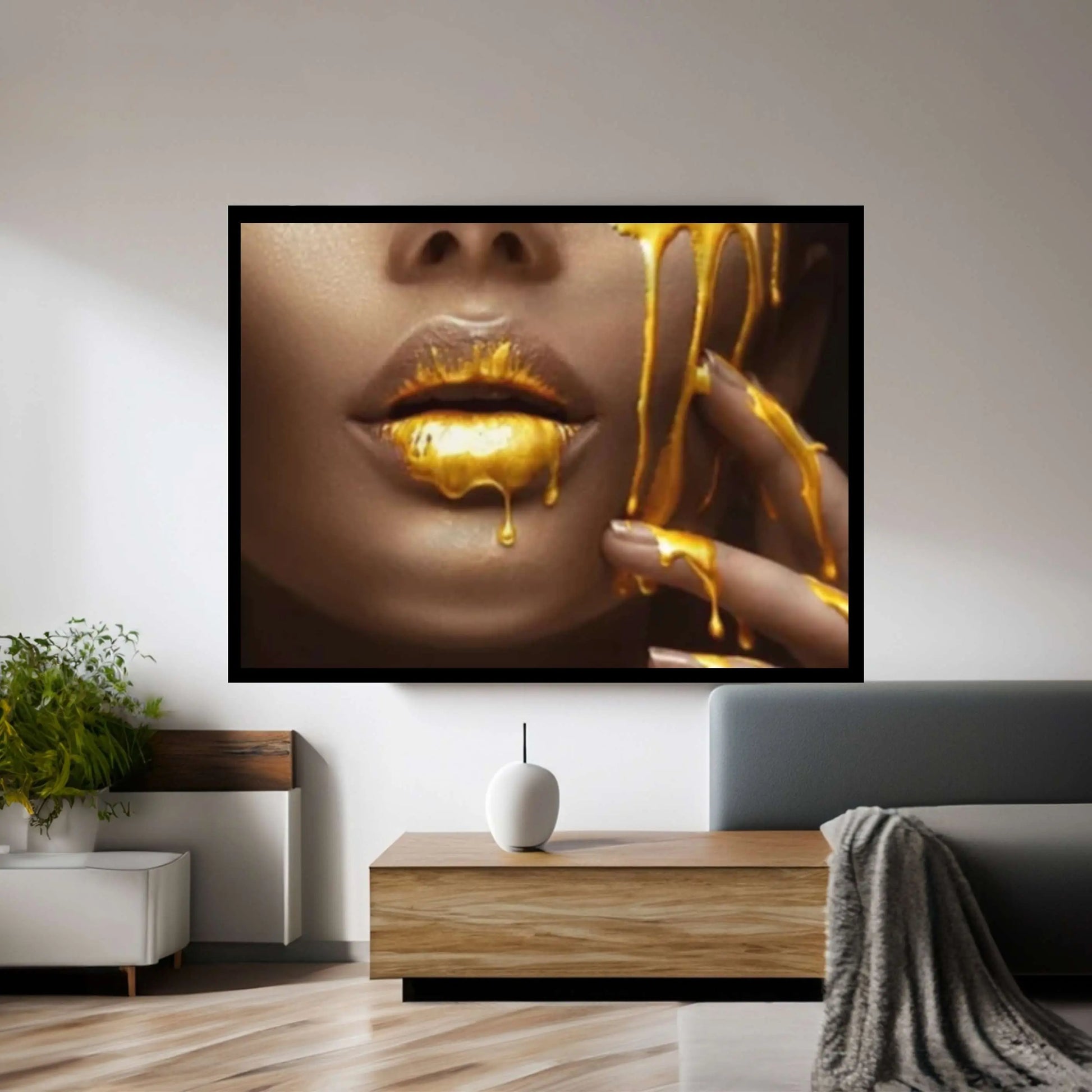 African Art Wall Canvas Decor, Gold Wall Art, African Woman Wall Art - Y Canvas