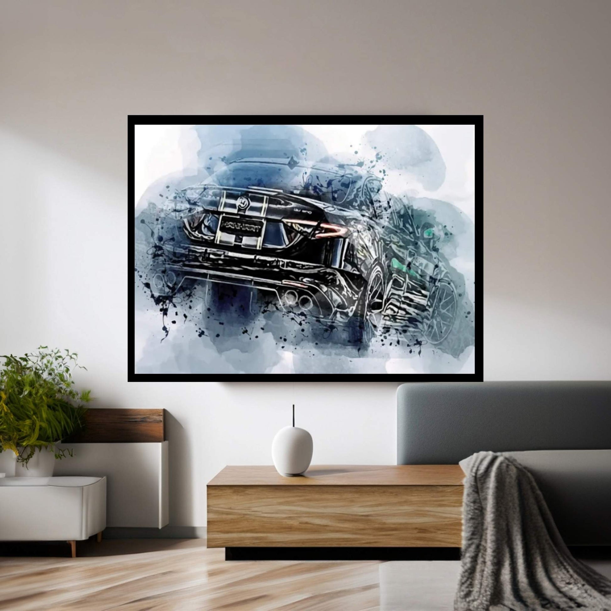 2021 Manhart Qv600 Alfa Romeo Giulia Exterior Black Sedan Canvas Wall Art - Y Canvas