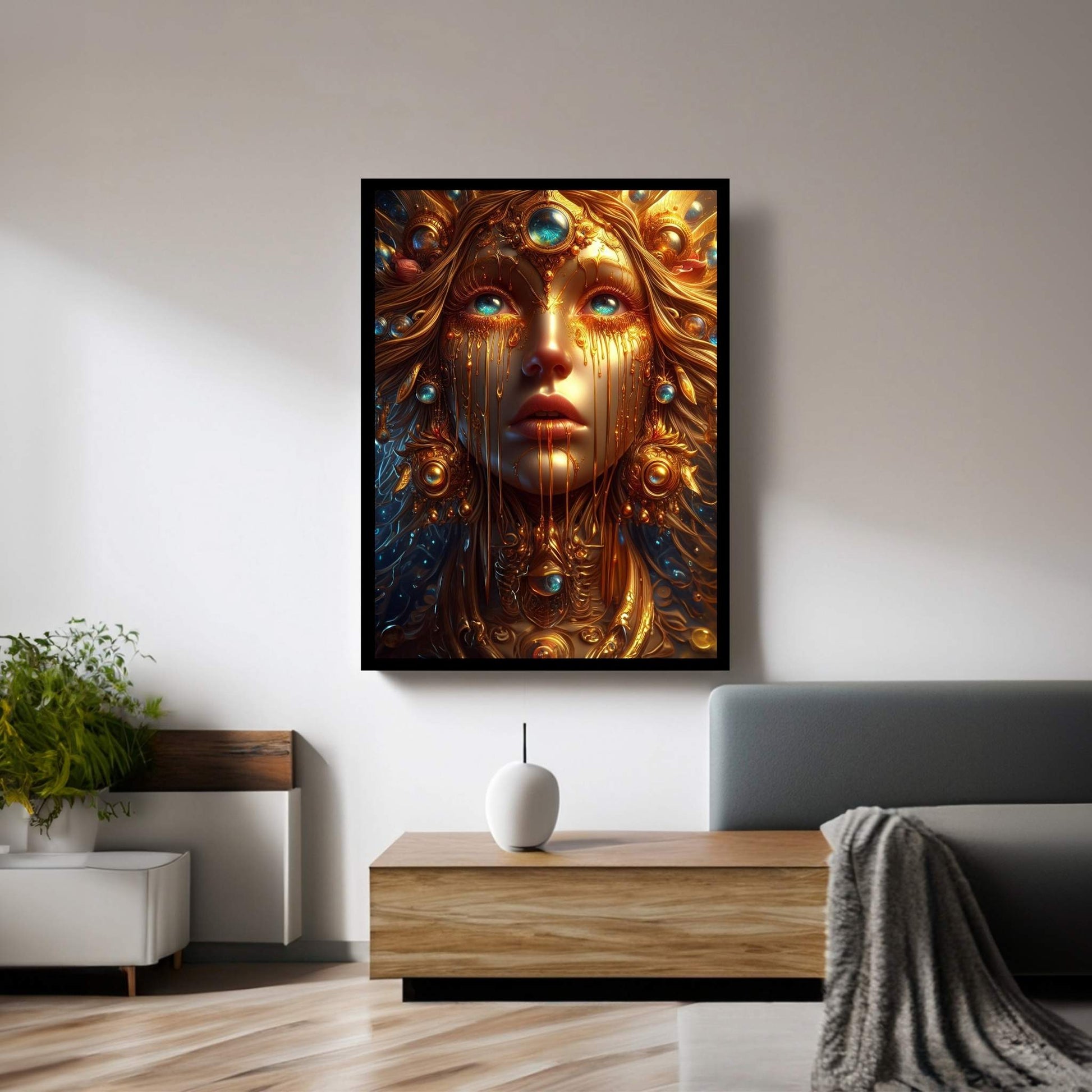 The Golden Tears Gustav Klimt Modern Abstract Reproduction Canvas Wall Art - Y Canvas