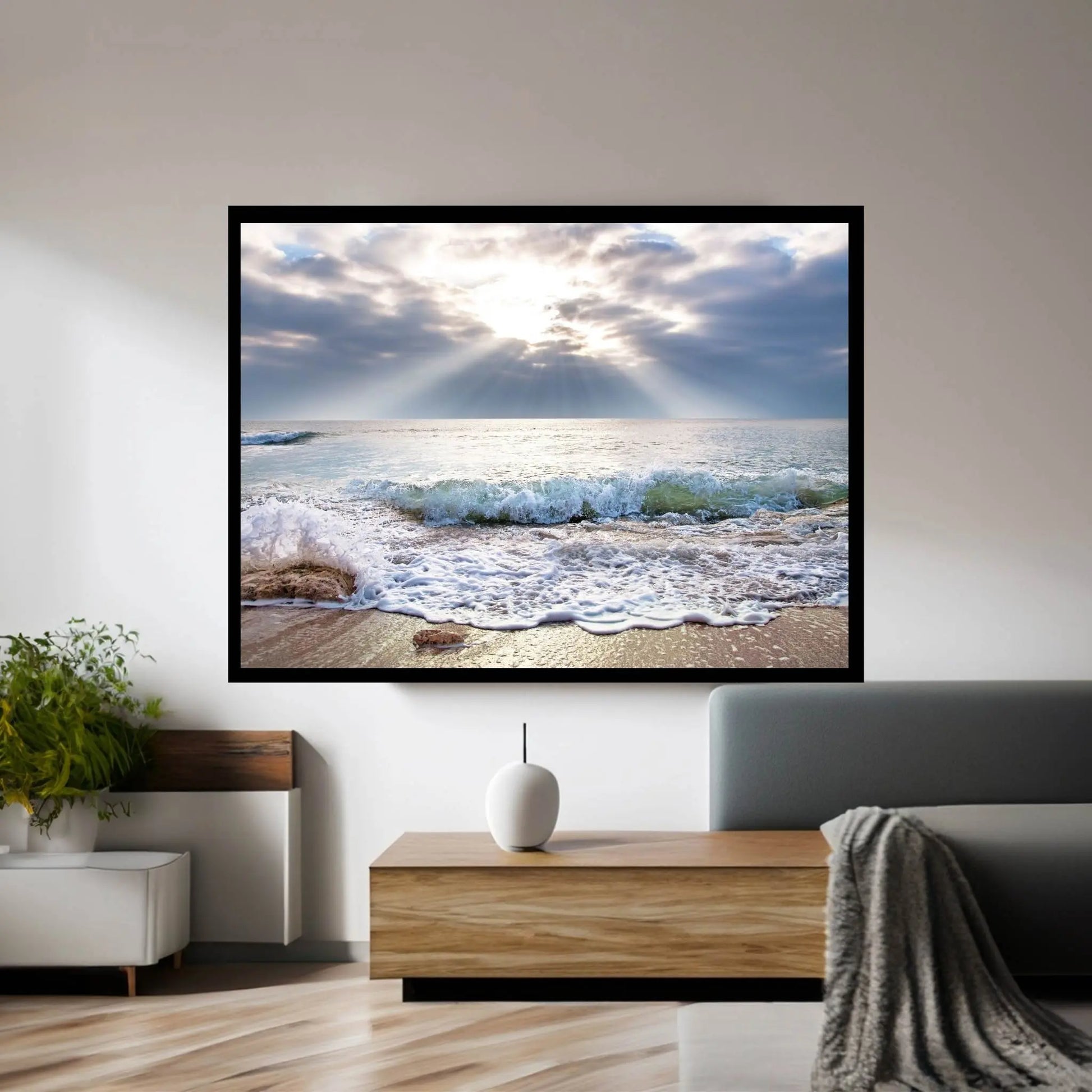 Aqua Blue Morning Canvas Wall Art - Y Canvas