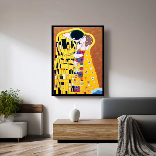 Gustav Klimt's The Kiss: Canvas Wall Art Reproduction Home Decor - Y Canvas