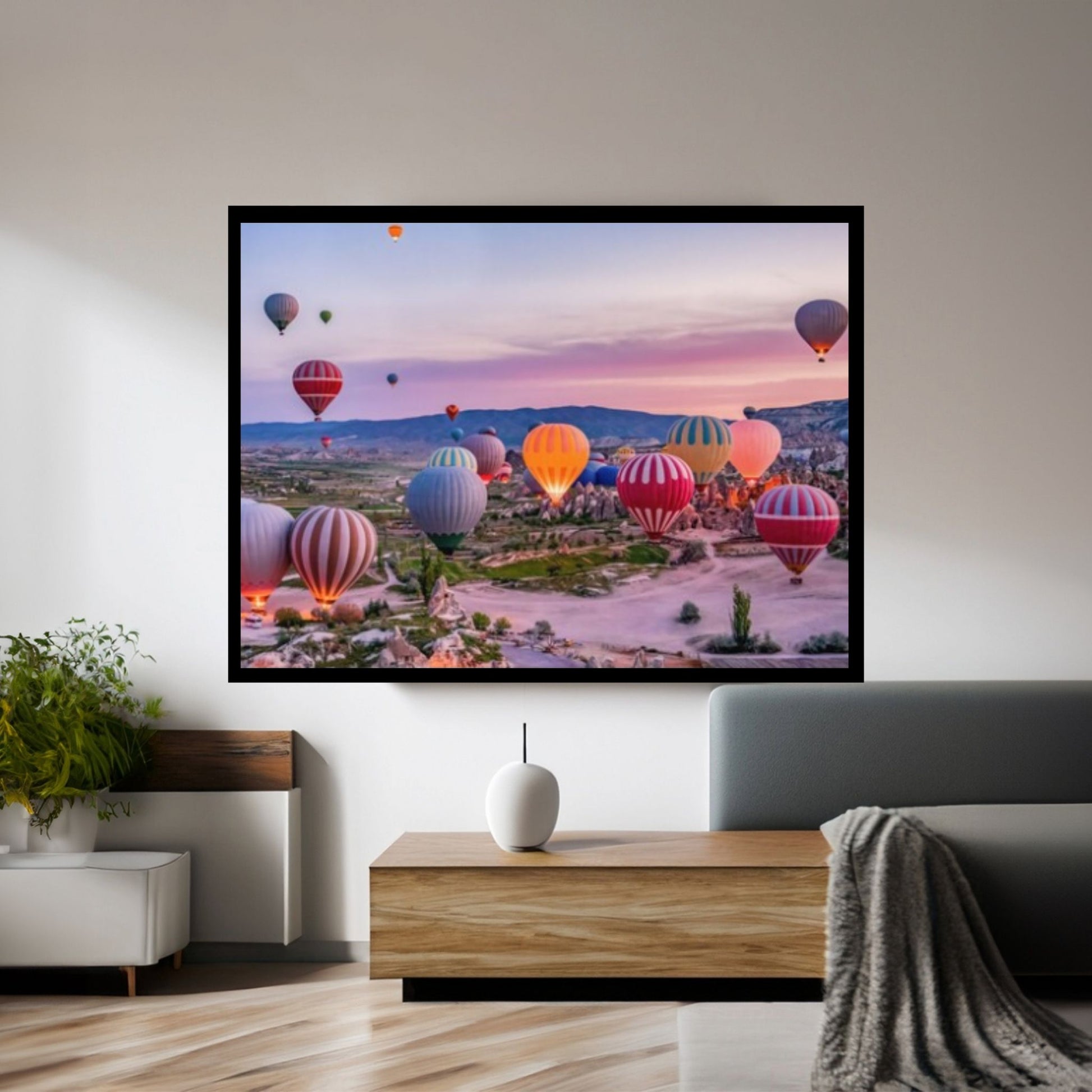 Cappadocia Landscape, Air Balloon Canvas, Landscape Canvas Wall Art - Y Canvas