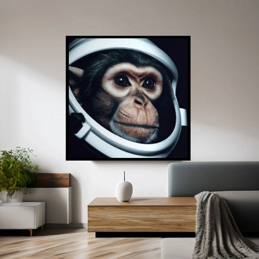 Astronaut Monkey Canvas Painting, Monkey Poster, Animal Wall Art Canvas Canvas Wall Art - Y Canvas