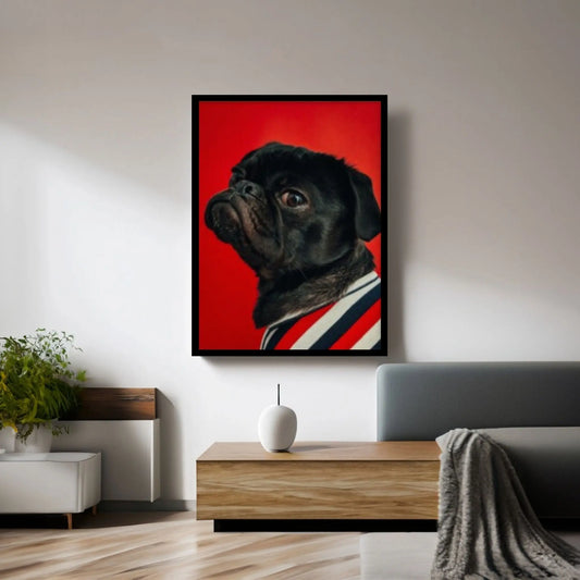 Pop Art Pug Dog Canvas Print Wall Art Fanny Retro Vintage Art Print Canvas Wall Decor Home Pop Art Print - Y Canvas