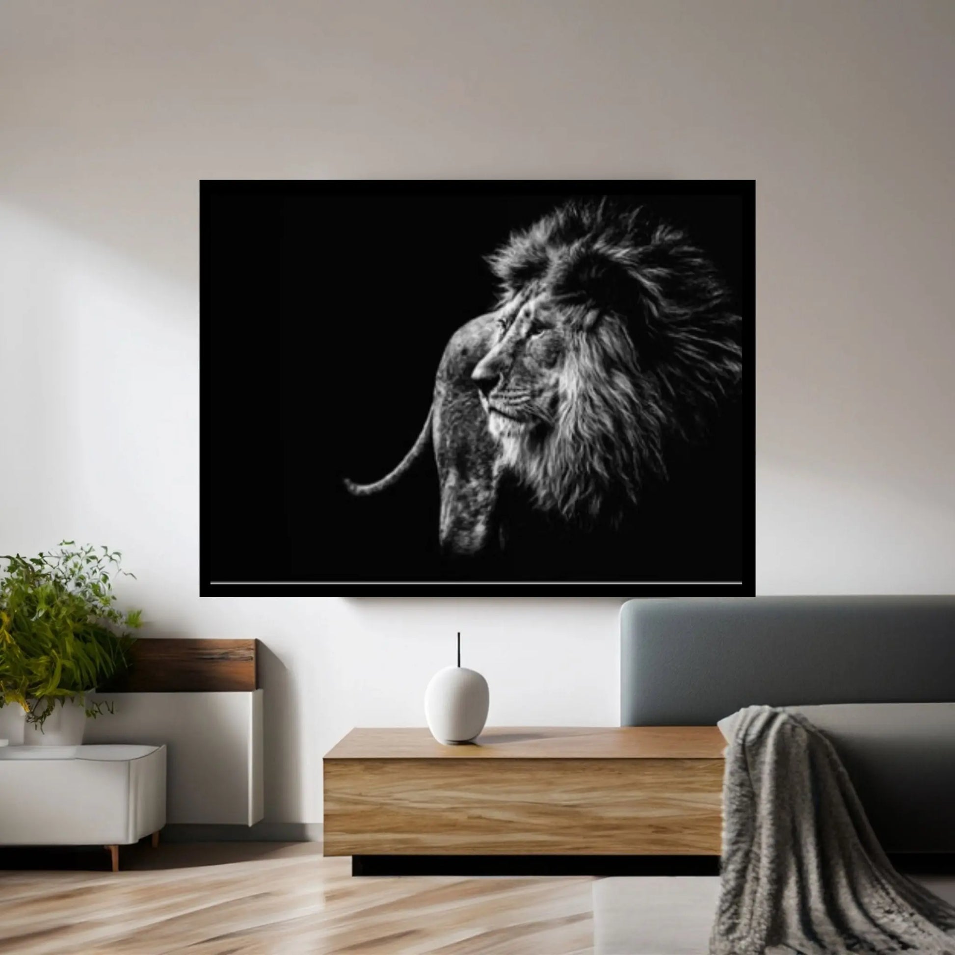 Lion Wall Art, Lion Canvas Art, Animal Wall Art, Canvas Wall Art,Animal wall art decor Large lion art - Y Canvas