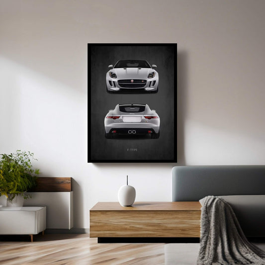 Jaguar F-Type, Front & Back Canvas Wall Art - Y Canvas