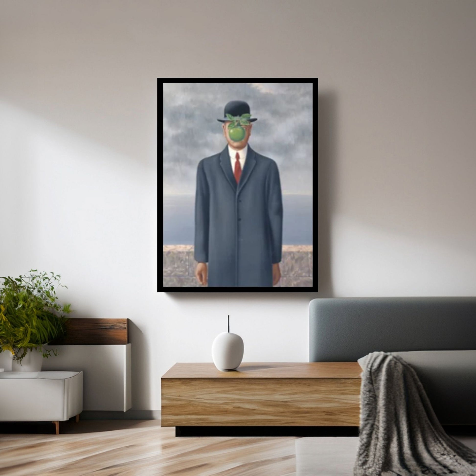 Large René Magritte The Son of Man 1964, Reproduction Home Decor, Rene Magritte Canvas, The Son of a Man Canvas - Y Canvas