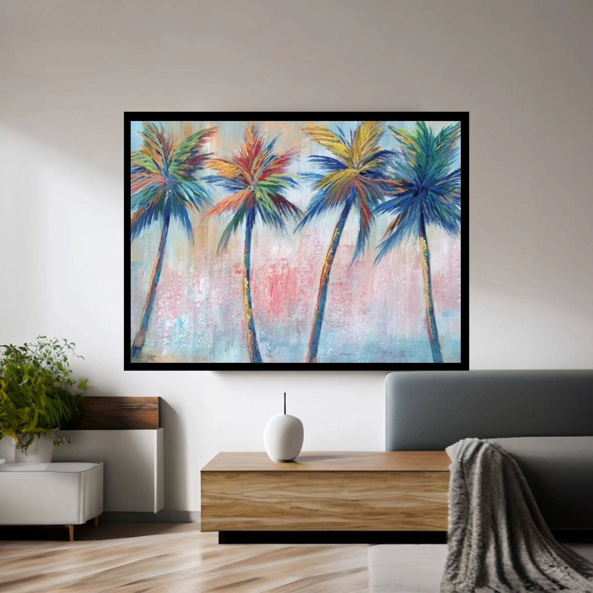 Color Pop Palms Canvas Wall Art - Y Canvas