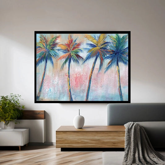 Color Pop Palms Canvas Wall Art - Y Canvas