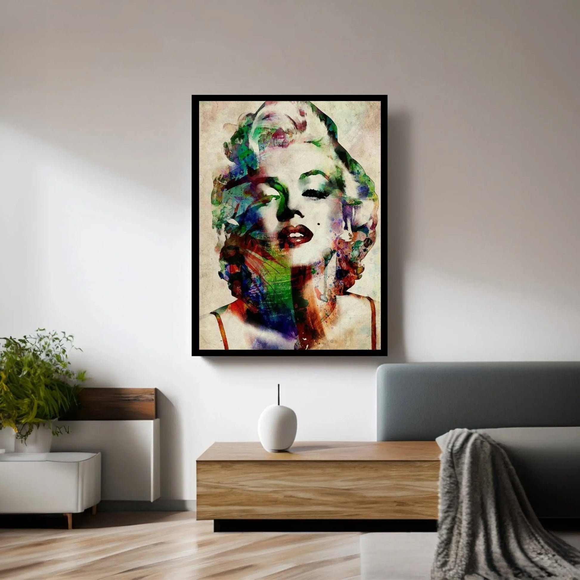 Watercolor Marilyn Monroe Canvas Wall Art - Y Canvas