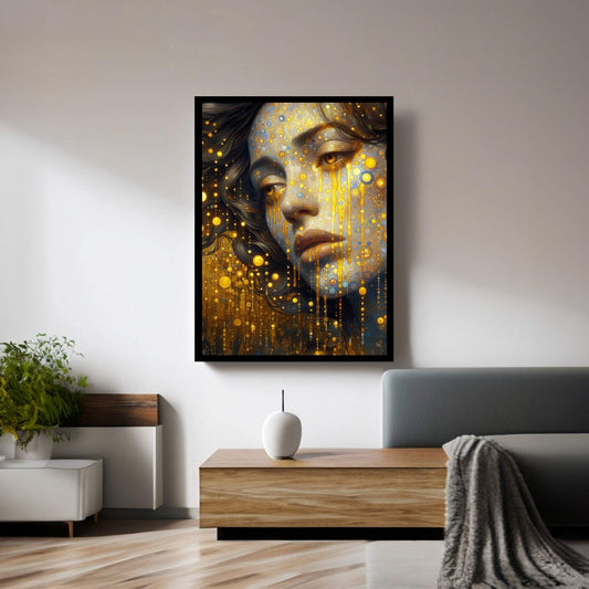 The Golden Tears Gustav Klimt Modern Abstract Reproduction Canvas Wall Art - Y Canvas