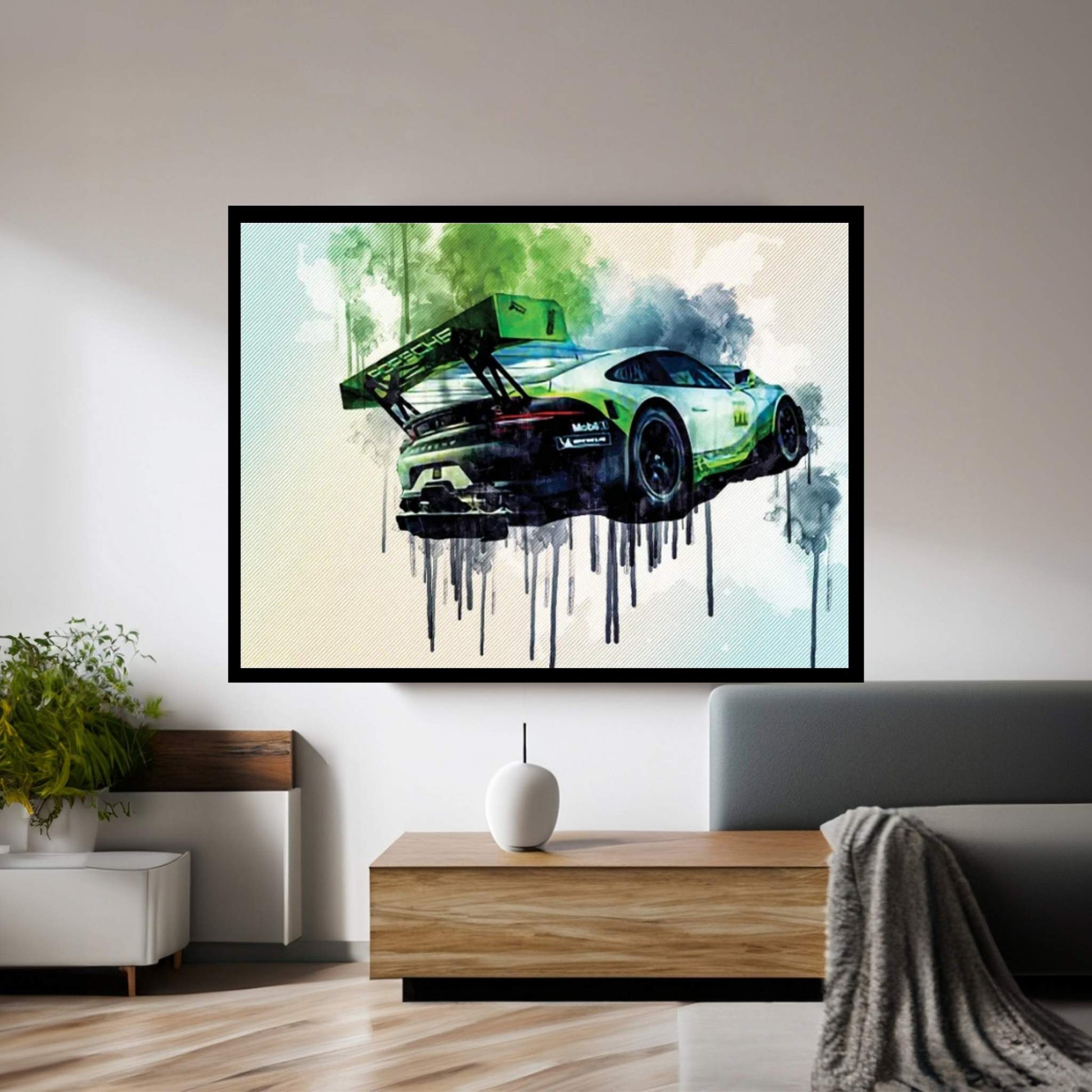 Porsche 911 Gt3 R 2019 Racing Car Rear View Exterior Supercar Racing Track German Sports Cars Canvas Wall Art - Y Canvas