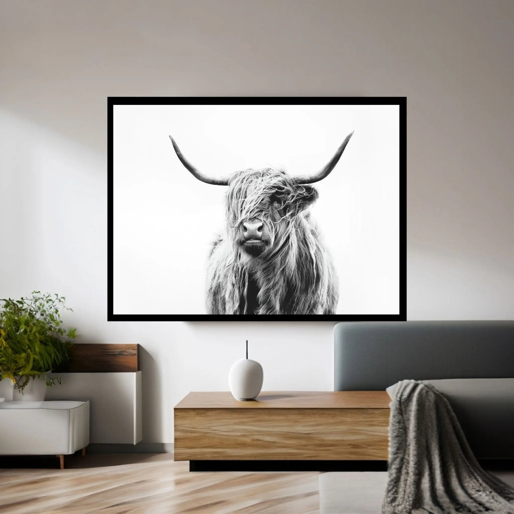 Portrait Of A Highland Cow Canvas Wall Art - Y Canvas