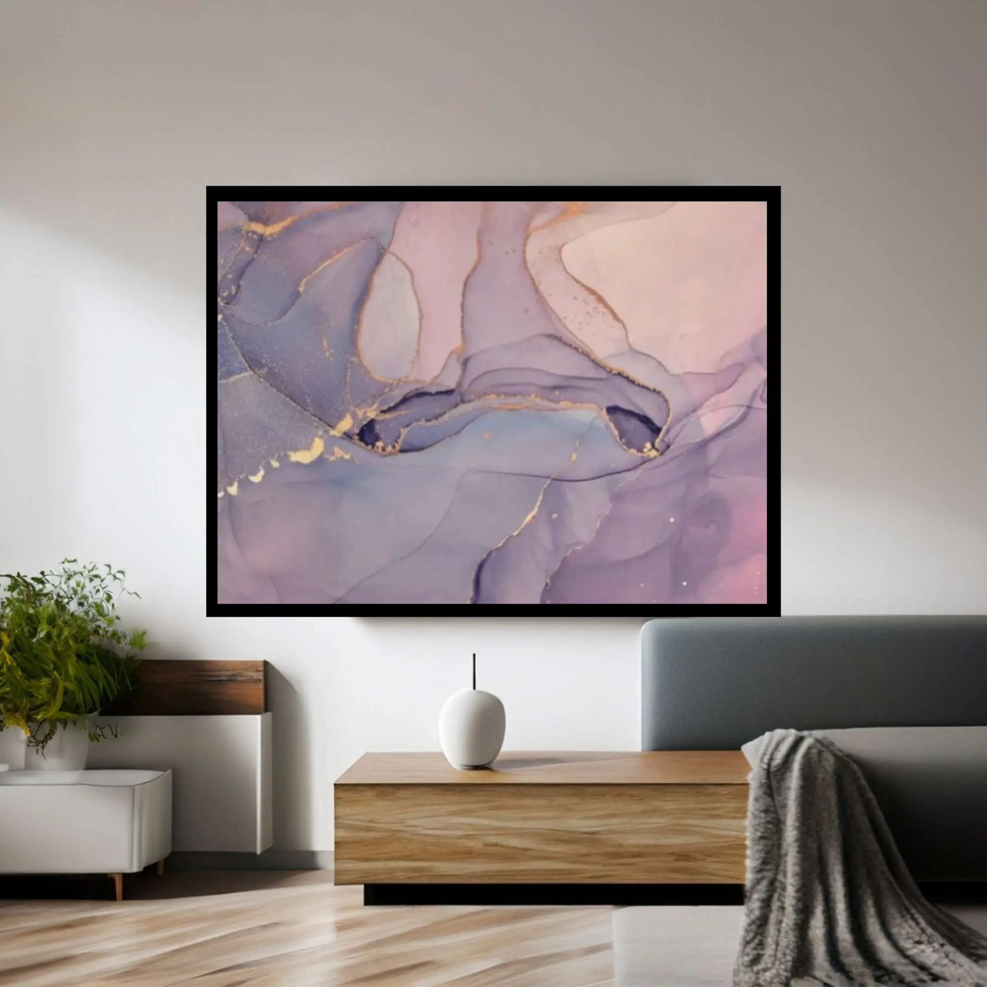 Purple and Pink Abstract Wall Art, Abstract Marble Print Marble Abstract - Y Canvas