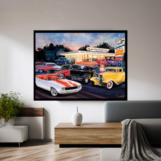 Hot Rod Drive-In I Canvas Wall Art - Y Canvas