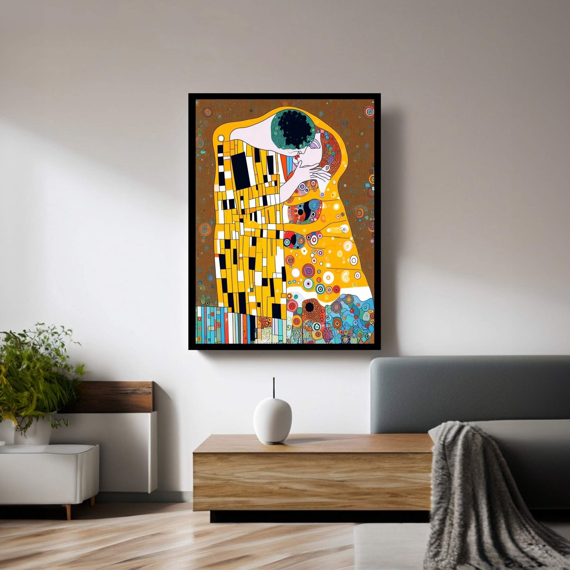 Gustav Klimt's The Kiss: Canvas Wall Art Reproduction Home Decor - Y Canvas