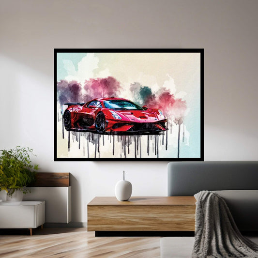 Brabham Bt62 2021 Red Hypercar Front View Canvas Wall Art - Y Canvas