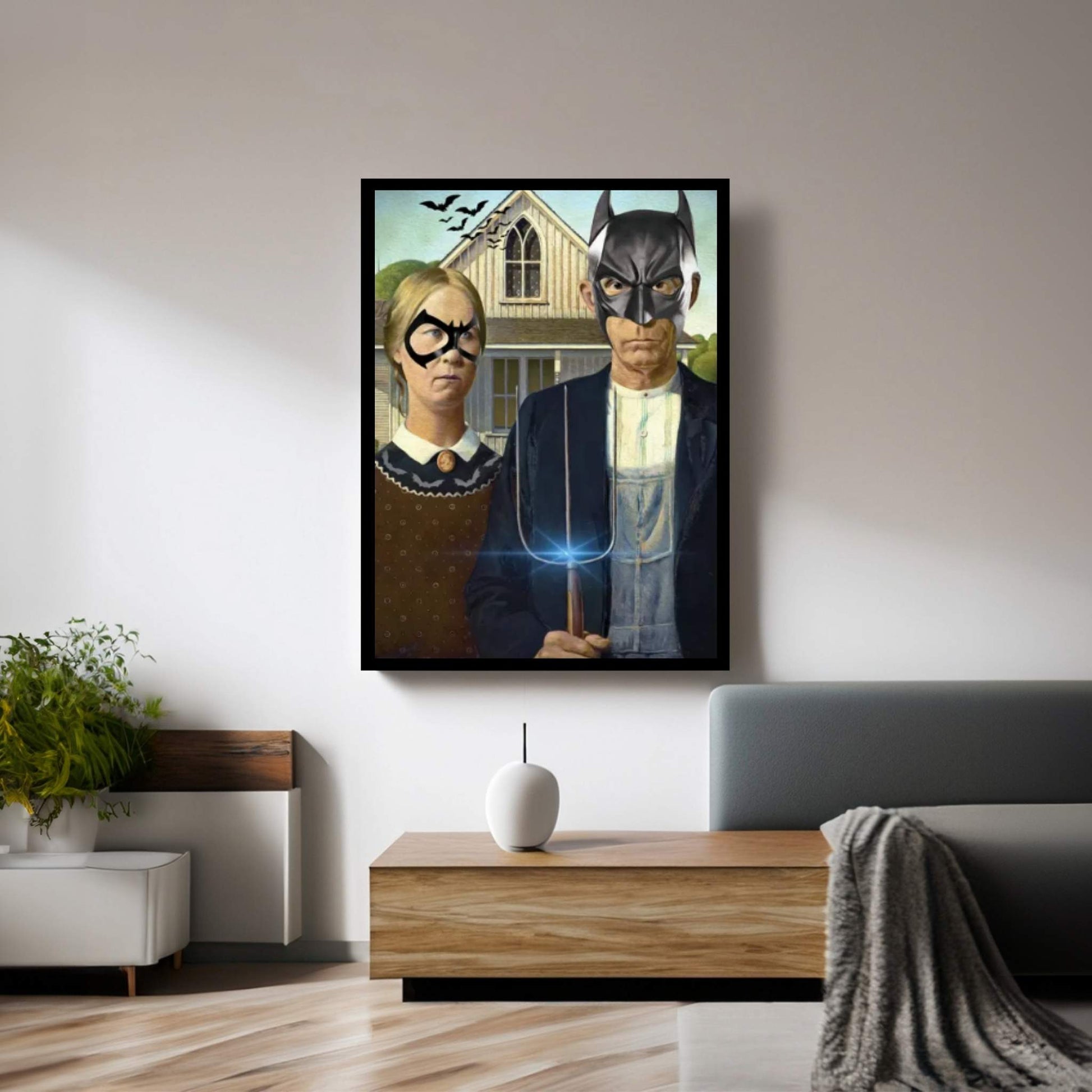 American Bat Gothic Canvas Wall Art - Y Canvas