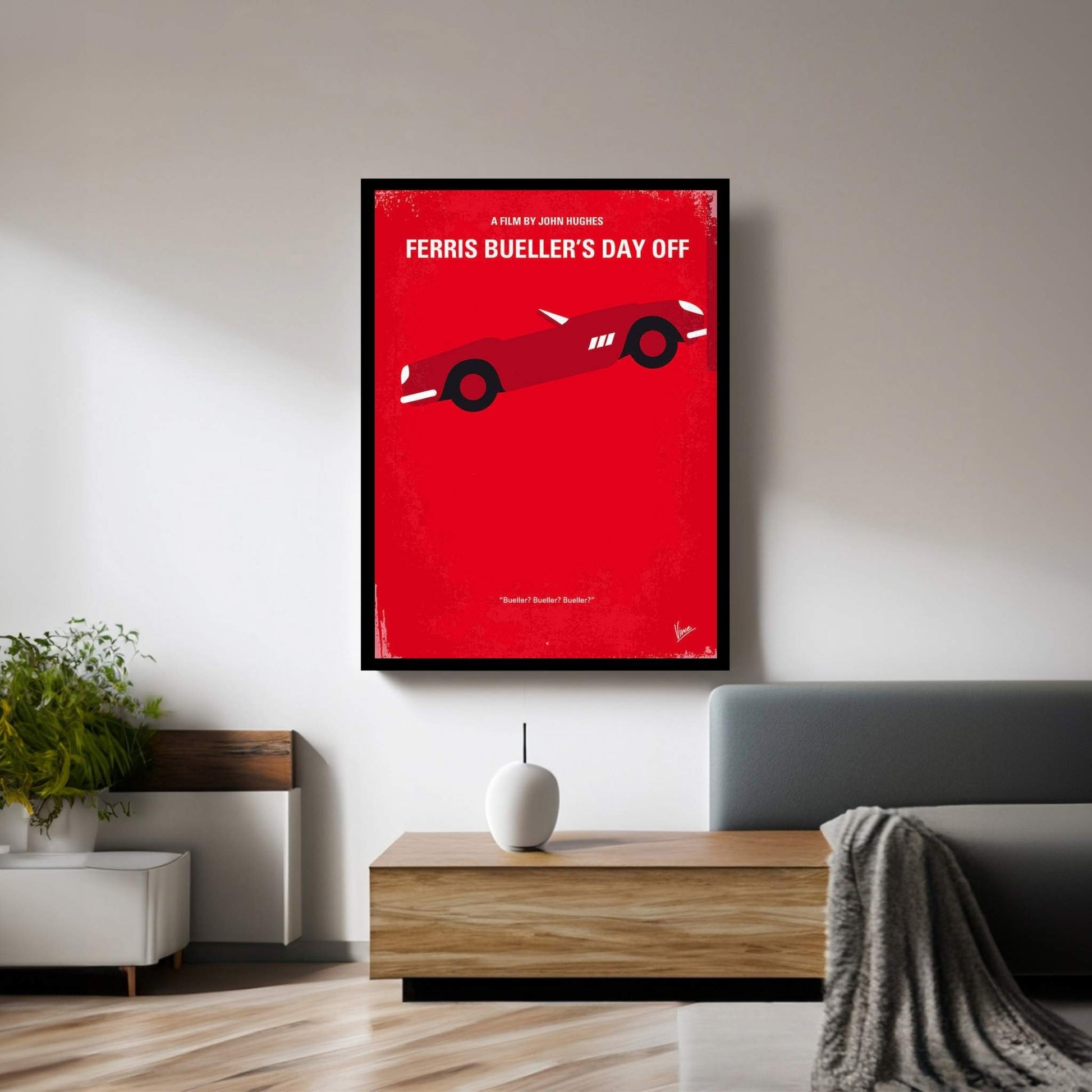 Ferris Bueller's Day Off Minimal Movie Poster Canvas Wall Art - Y Canvas