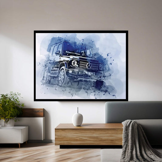 Black Gelendvagen Mercedes-Benz G 400 Canvas Wall Art - Y Canvas