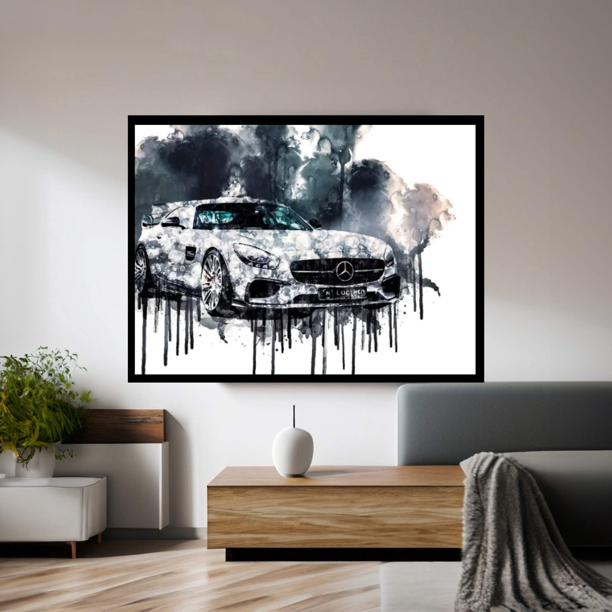 Car 2017 Luethen Motorsport Mercedes AMG GT Canvas Wall Art - Y Canvas