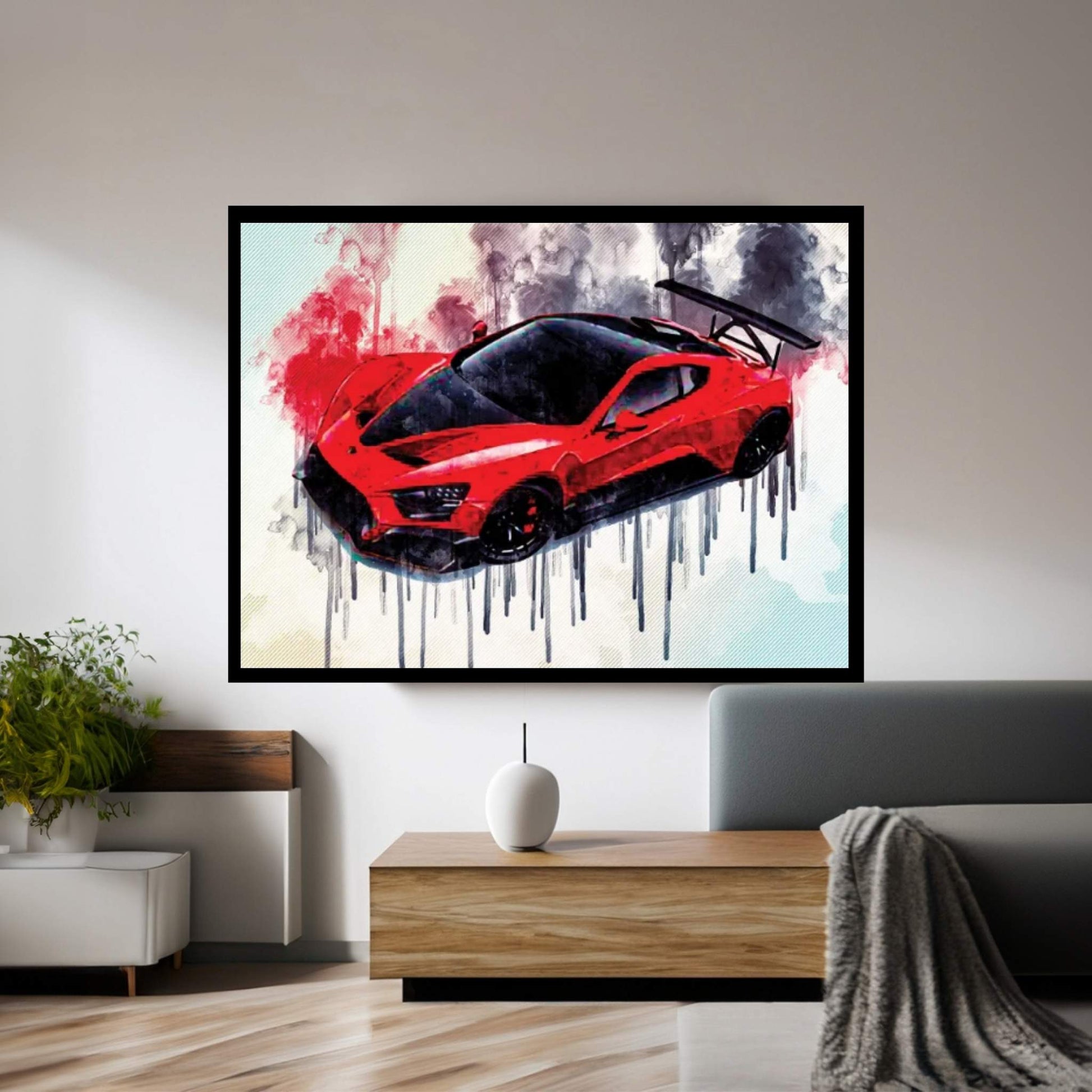 Zenvo Tsr-S 2019 Hypercar Top View Red Sports Racing Car New Red Canvas Wall Art - Y Canvas