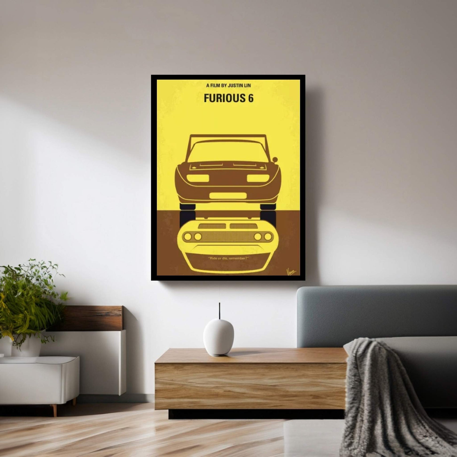 Furious 6 Minimal Movie Poster Canvas Wall Art - Y Canvas