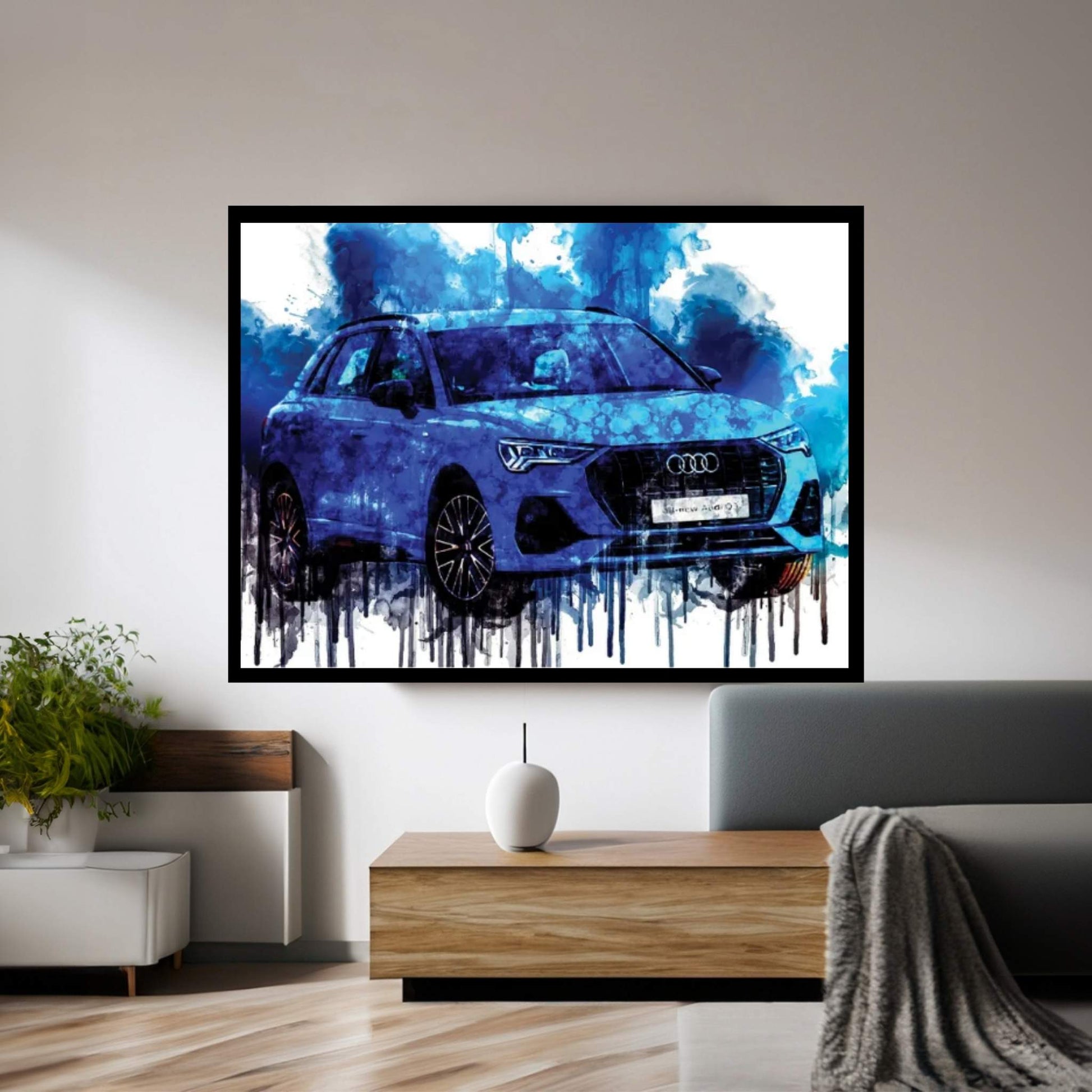 Car Audi Q3 35 TFSI S Line 2019 Canvas Wall Art - Y Canvas