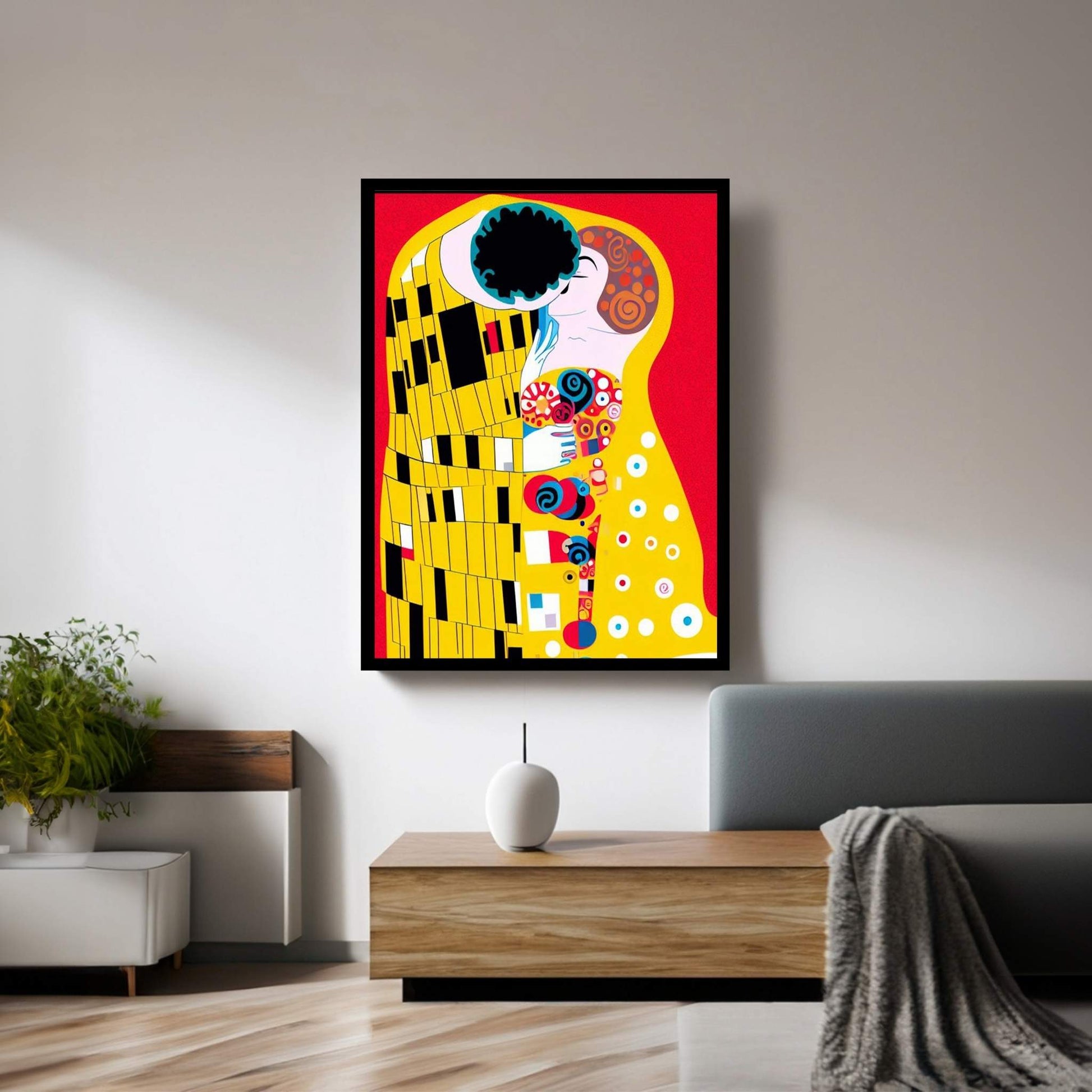 Gustav Klimt's The Kiss: Canvas Wall Art Reproduction Home Decor - Y Canvas