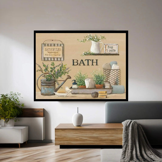 Farmhouse Bath II Canvas Wall Art - Y Canvas