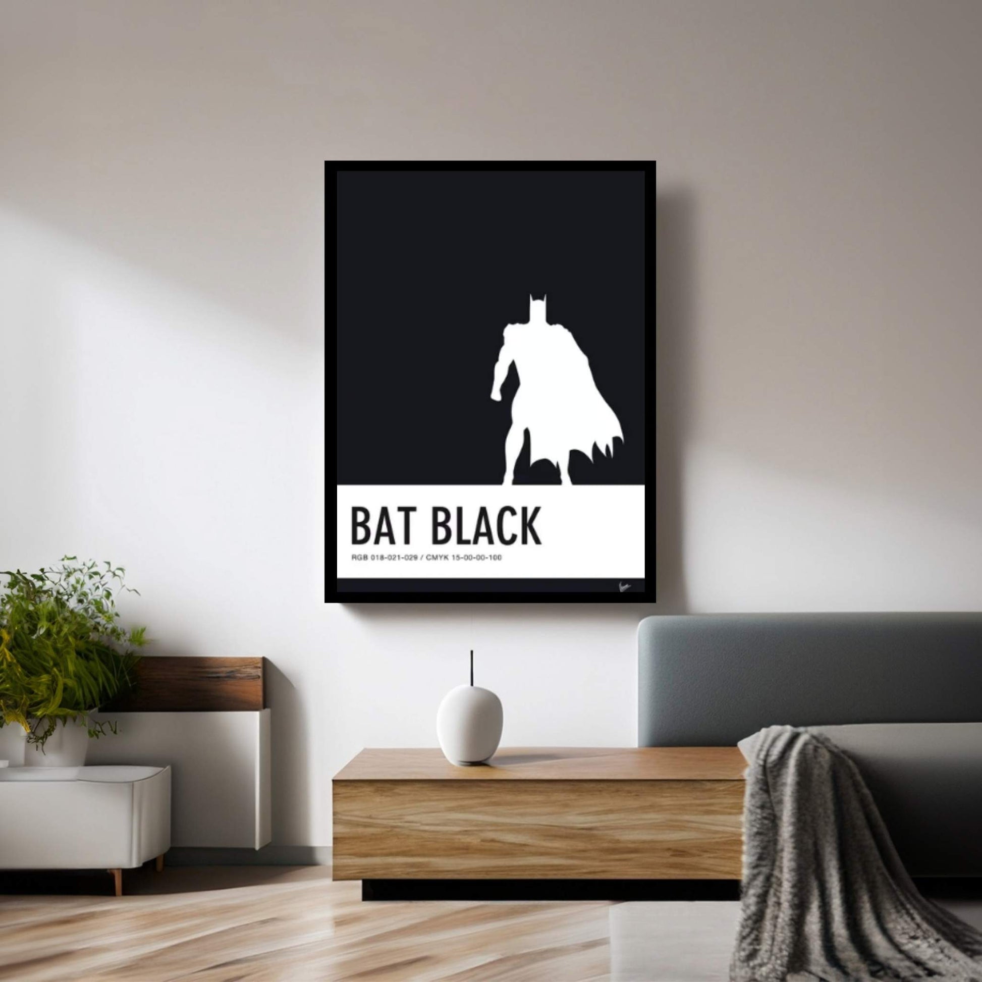 Minimal Colorcode Poster Batman Canvas Wall Art - Y Canvas