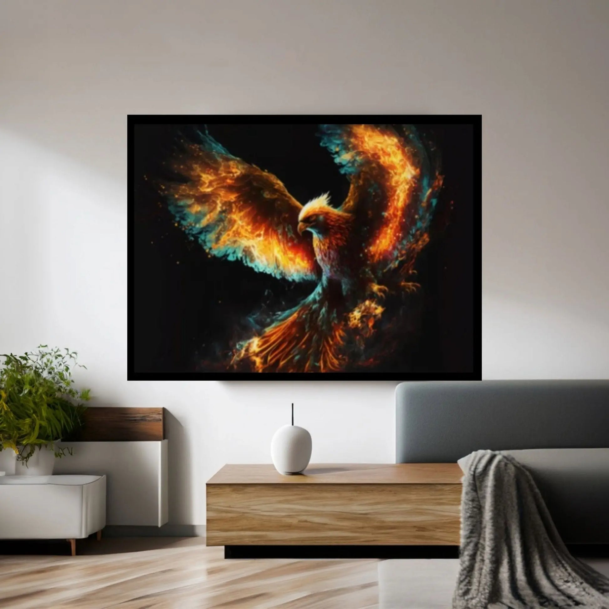 Phoenix Wall Art, Huge Canvas Wall Decor,Phoenix Rebirth Canvas - Y Canvas