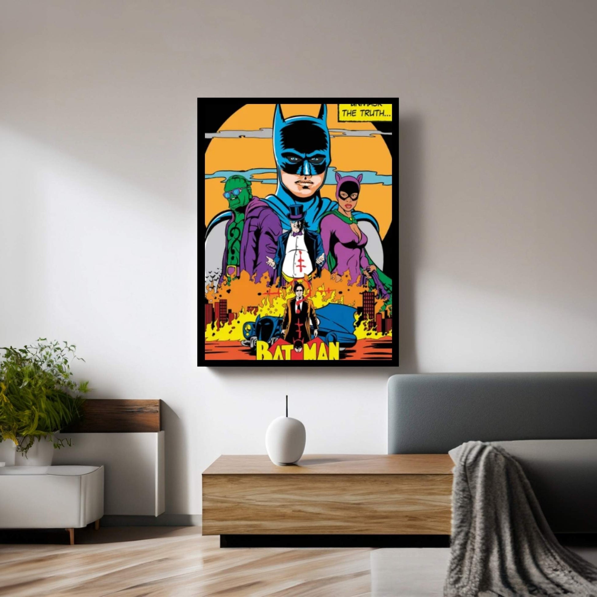 The Batman Classic Comics Poster Canvas Wall Art - Y Canvas