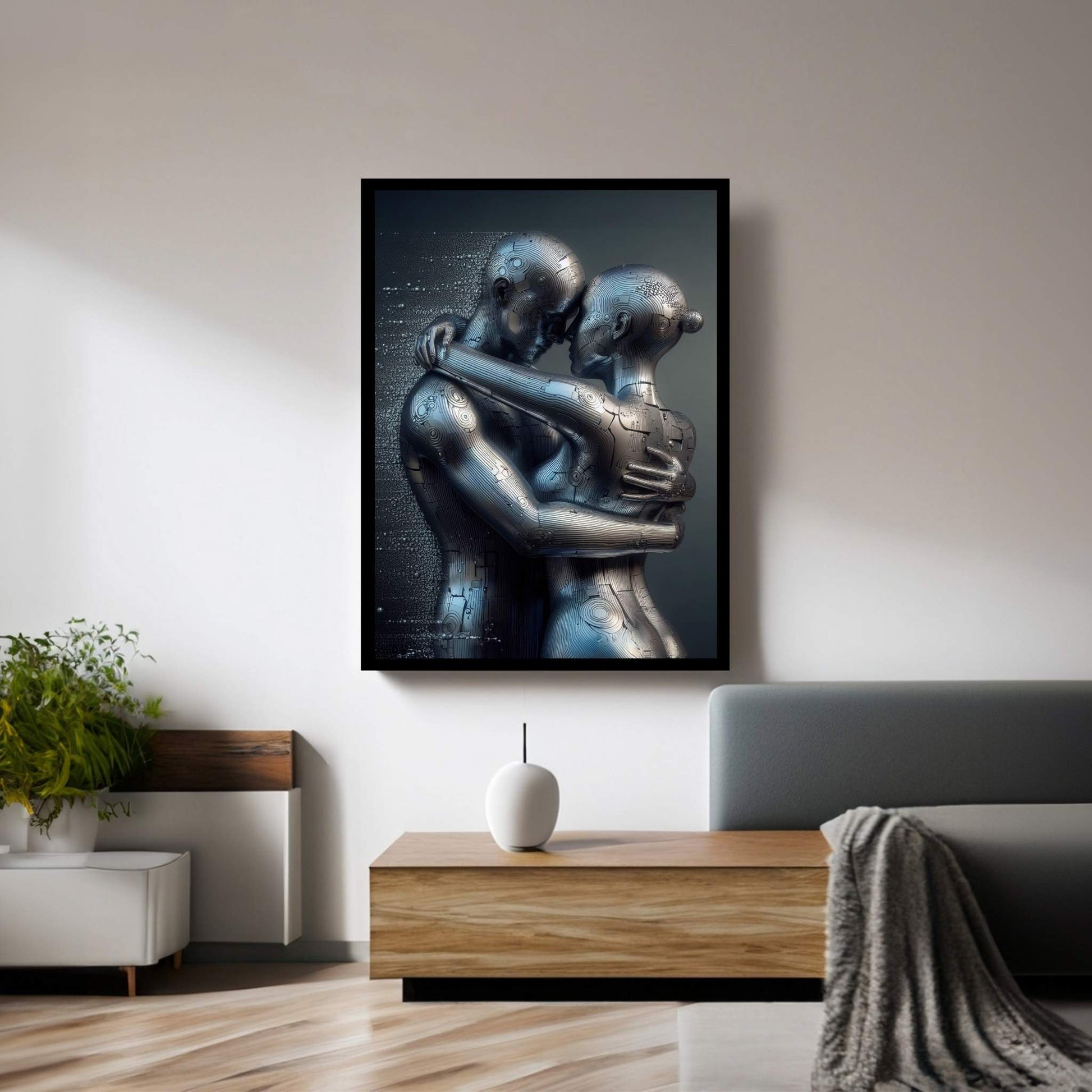 Metalic Love Couple Canvas Wall Art - Y Canvas