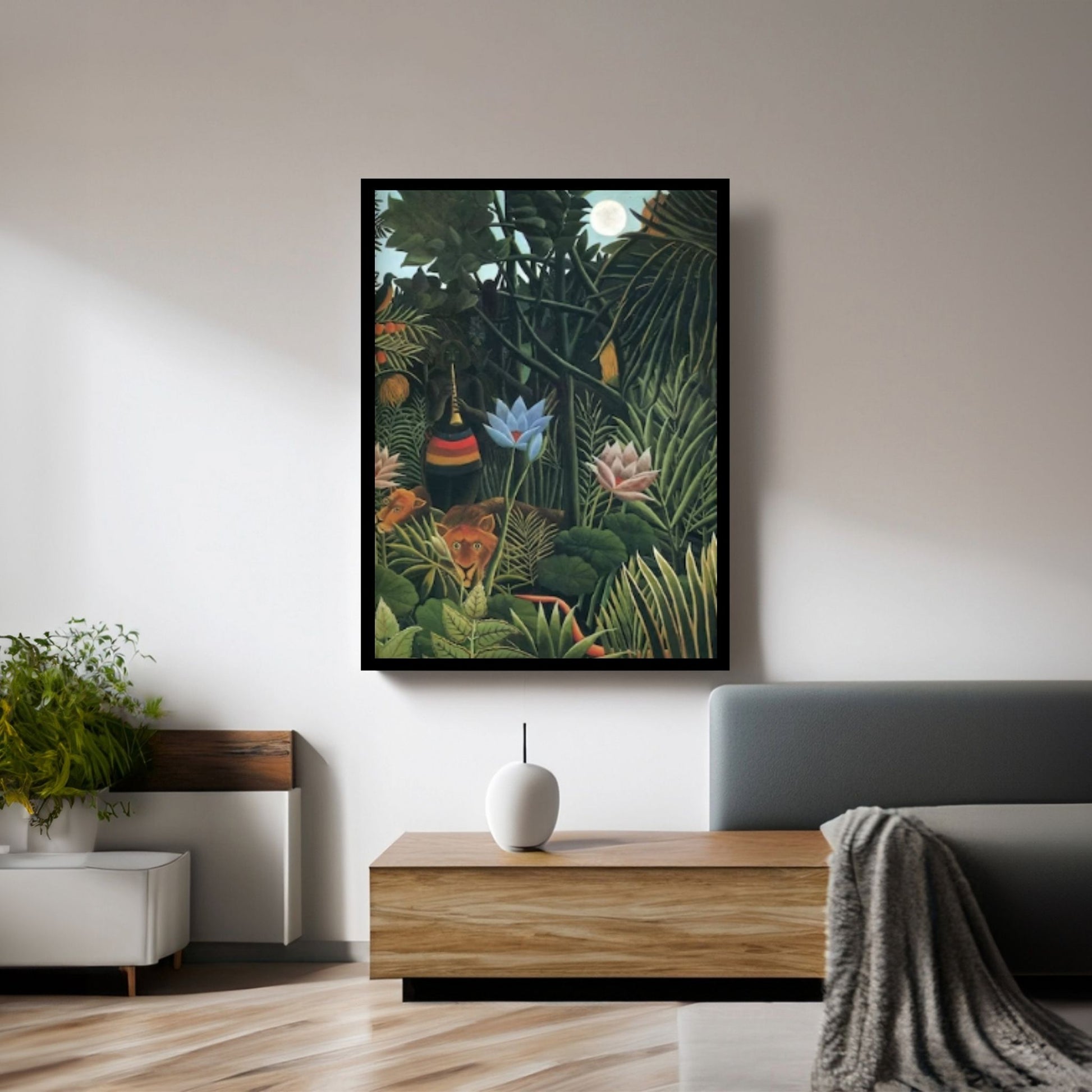 Henri Rousseau The Dream Canvas Wall Art Poster, Tropical Exhibition Canvas Wall Art Poster - Y Canvas