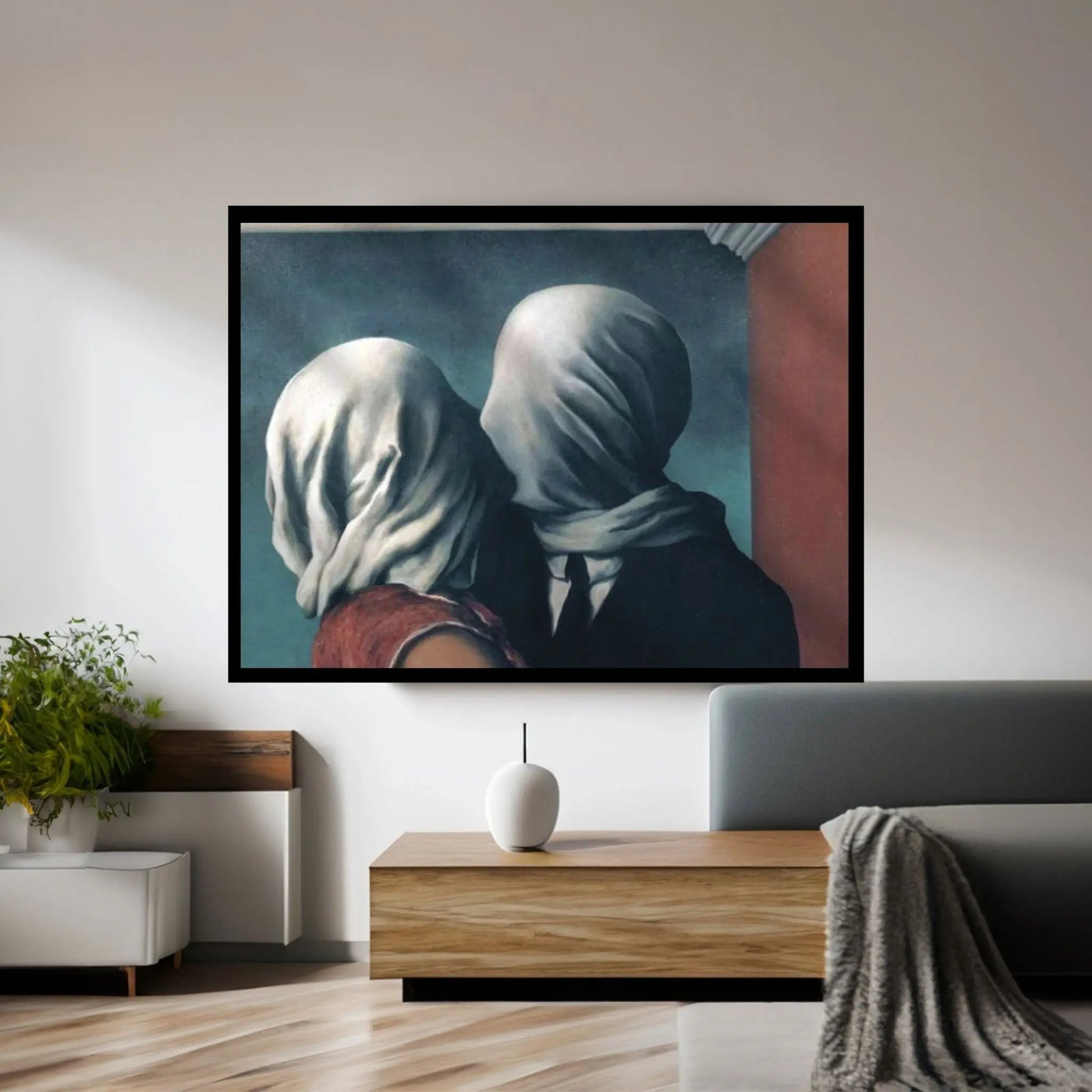 Rene Magritte Canvas Wall Art Poster, The Lovers Canvas, Rene Magritte the lovers Canvas, Rene Magritte Wall Art - Y Canvas