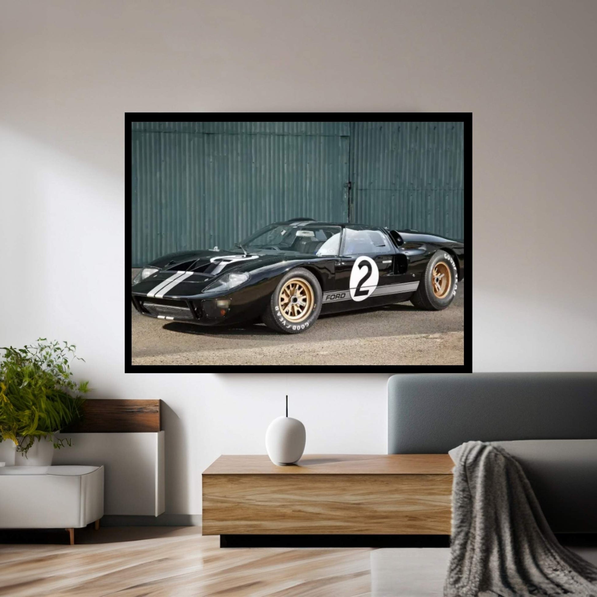 Ford Gt40 Le Mans Race Car, 1966 Canvas Wall Art - Y Canvas