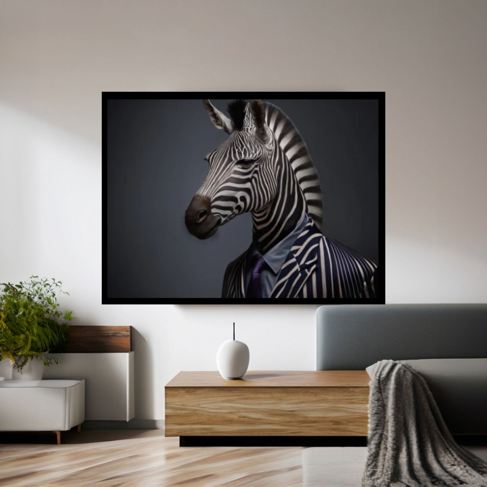 Abstract Animal Zebra Poster, Creative Animal Modeling Wall Art - Y Canvas